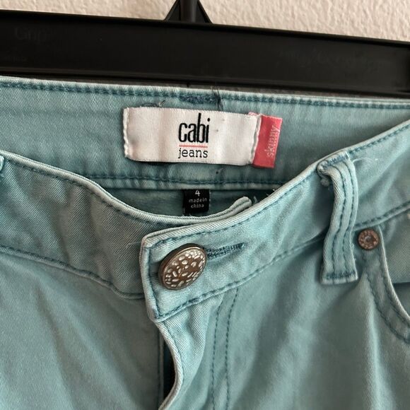 Cabi Aqua Blue Denim Skinny Jeans Size 4 - Picture 3 of 4